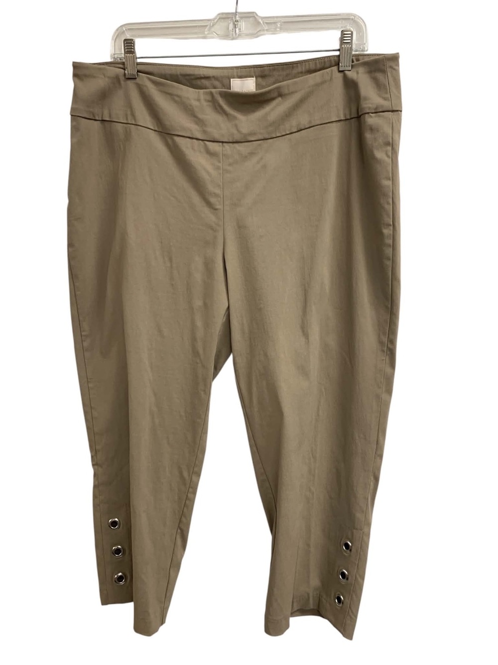 Zac & Rachel NWT Khaki Ankle Pants with Hem Grommets Size XL